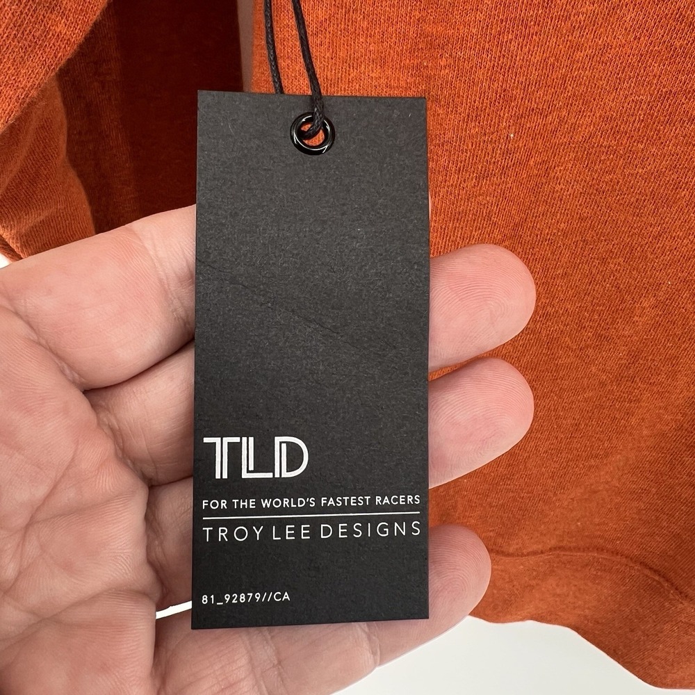 Troy Lee Design Hoodie Mens L Orange Zip Up Motocross MX Mountain Biking Patch‎ - Picture 8 of 11